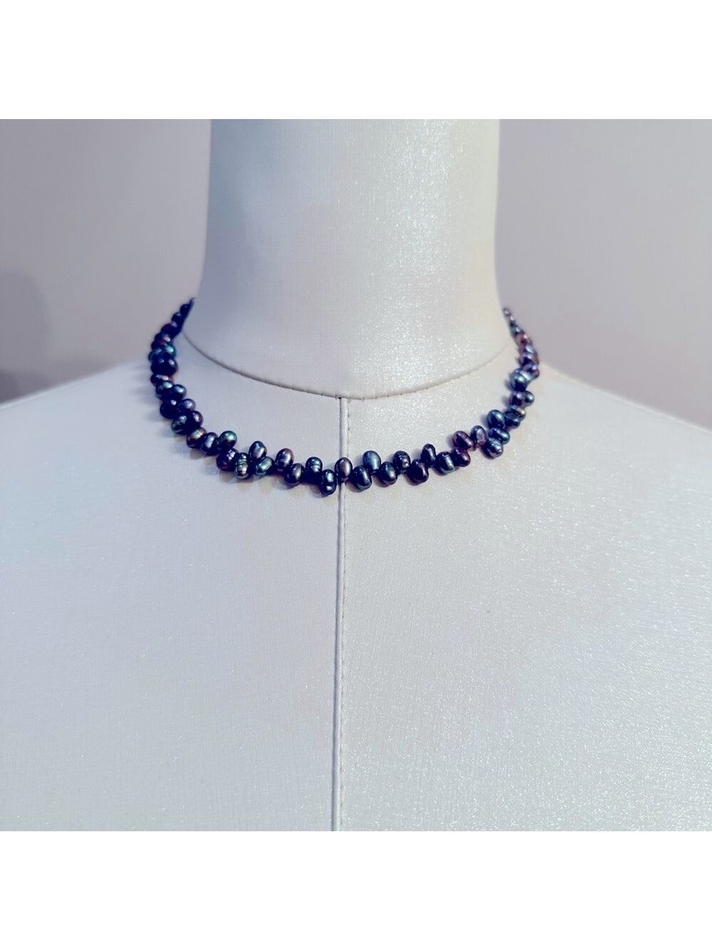 Peacock Black Pearl Necklace, Freshwater Pearl Necklace